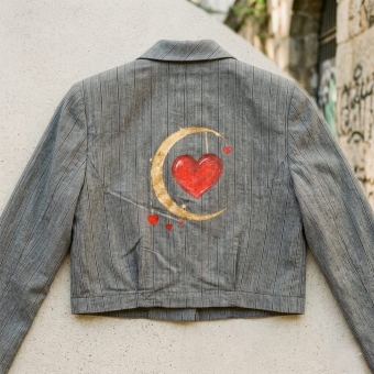 Blazer Cropped Vintage: Amor Lunar